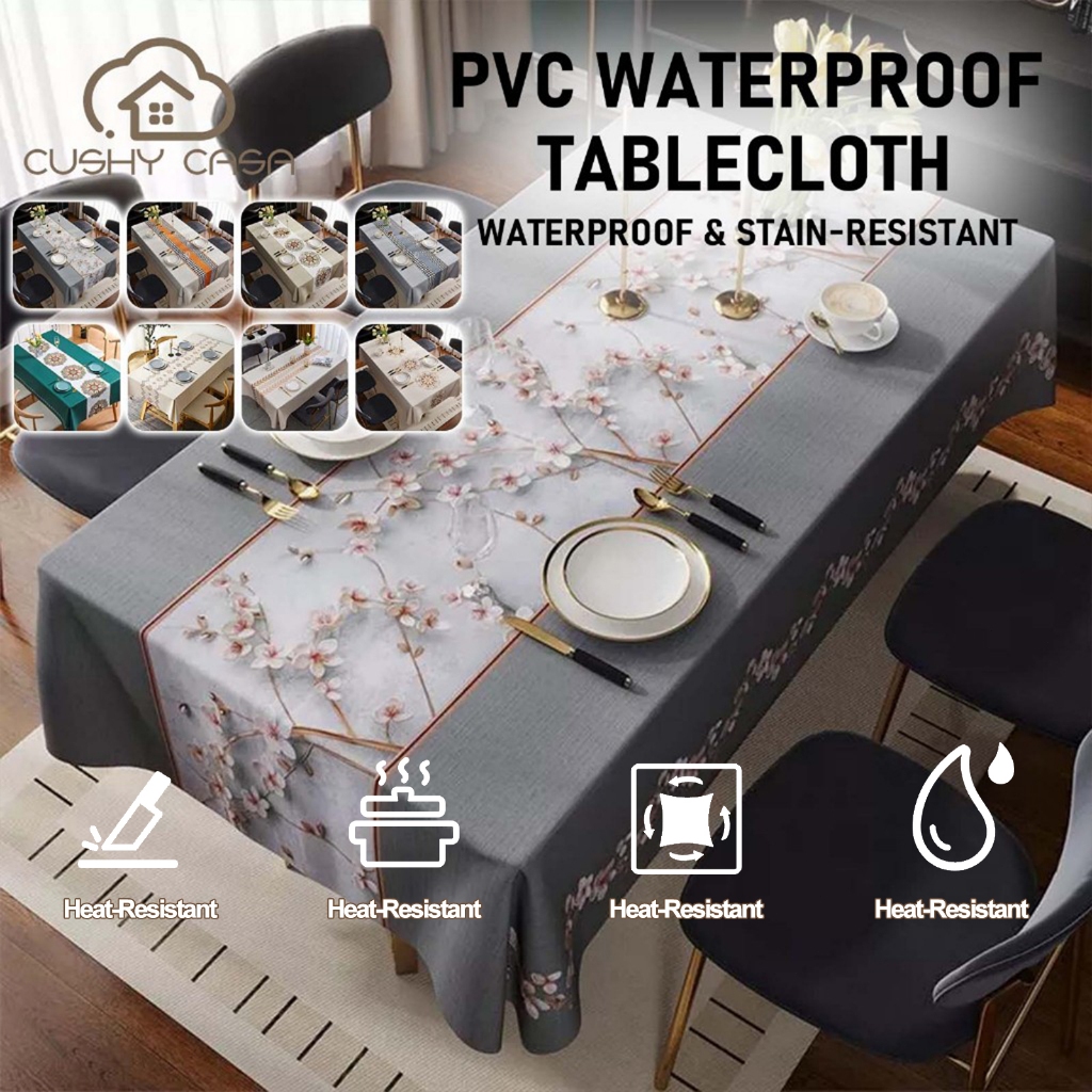 CushyCasa Table Cloth Table Cover Oil Proof Waterproof Antifouling ...