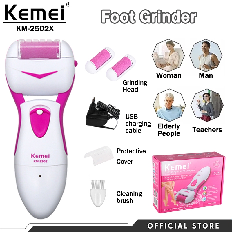 Kemei Electric Remover Foot Scrub Callus Remover Hard skin Pedicure ...