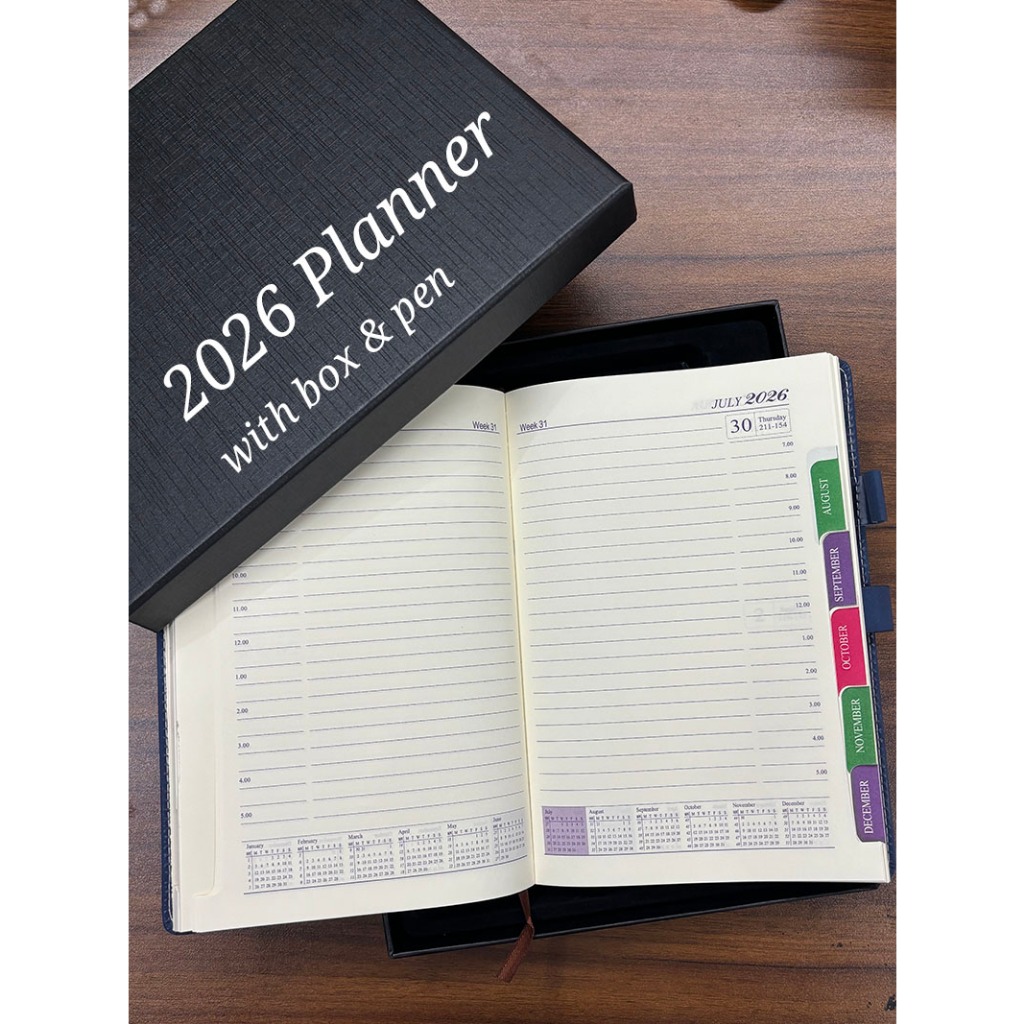 2026 PLANNER WITH BOX AND PEN WITH PERSONALIZED NAME OR LOGO | Shopee ...
