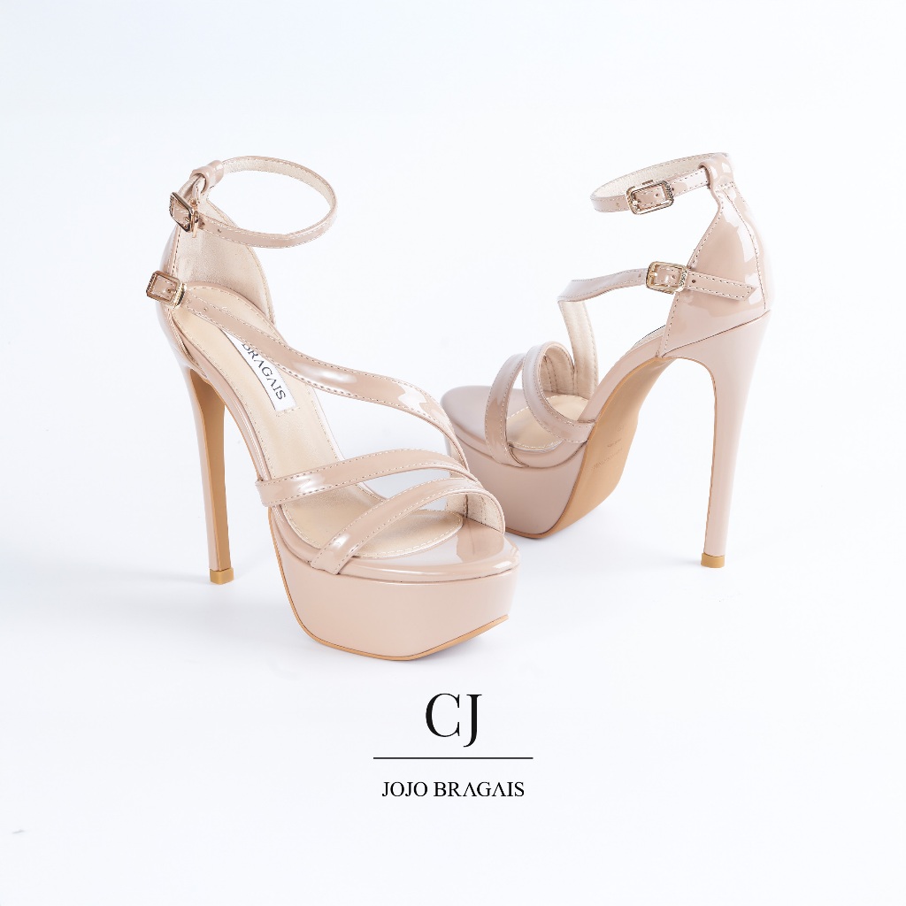 Jojo Bragais CJ Nude Glossy 5.5-Inch High Heels | Pageant Heels