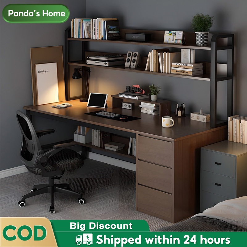 Student Desk Study Table U Shaped Legs Built-in Bookshelf Stable ...