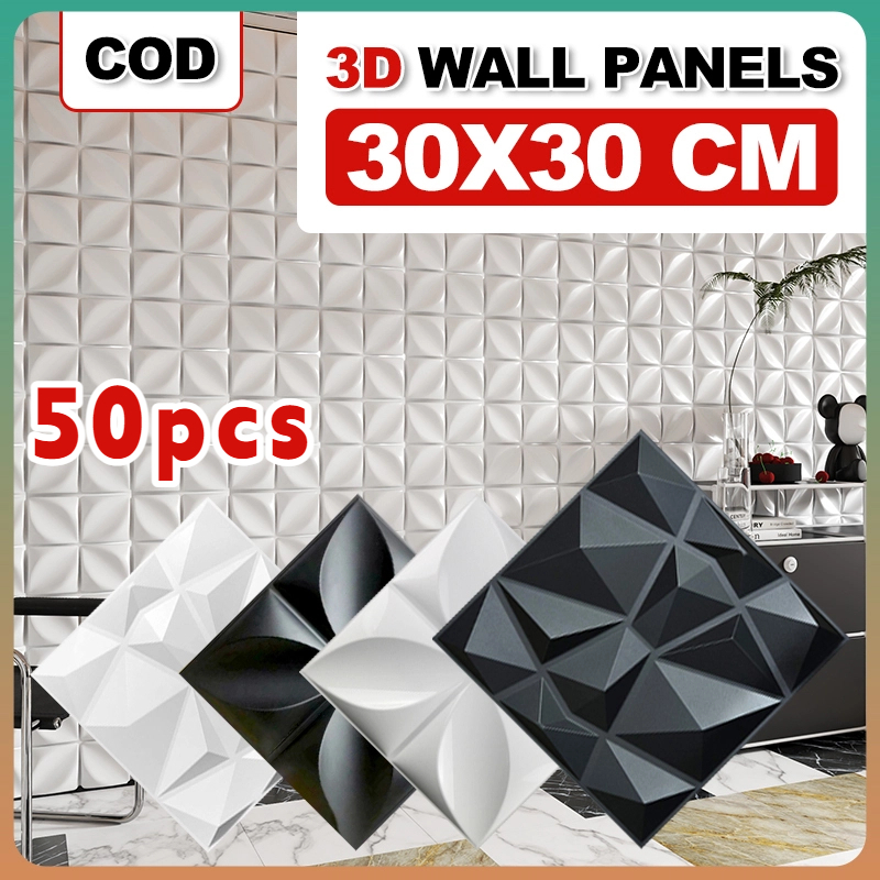 50pcs PVC Wall Panel for Living Room New upgrade 3d Wallpaper Sticker ...