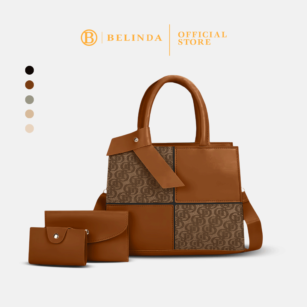 BELINDA Handbag For Woman Square Leather Flower Wear a Scarf High-End  Shoulder Sling Bag AB001