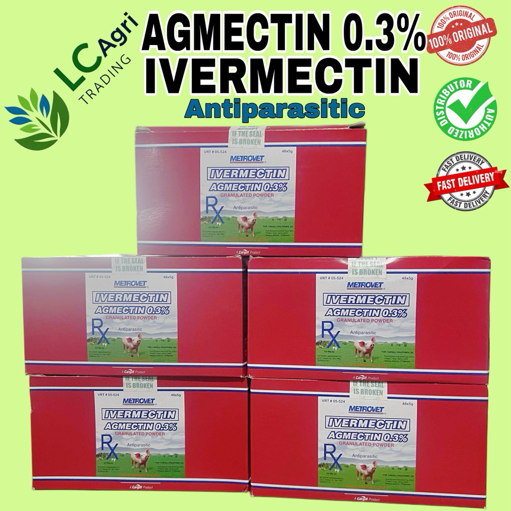AGMECTIN IVERMECTIN 0.3% Granulated Powder 1box 48x5g | Shopee Philippines