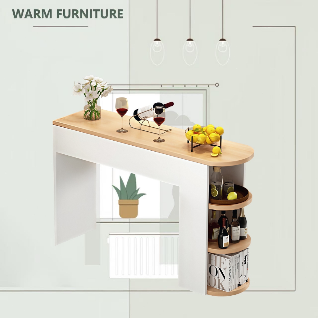 WARM FURNITURE Bar table with storage rack living room partition table ...