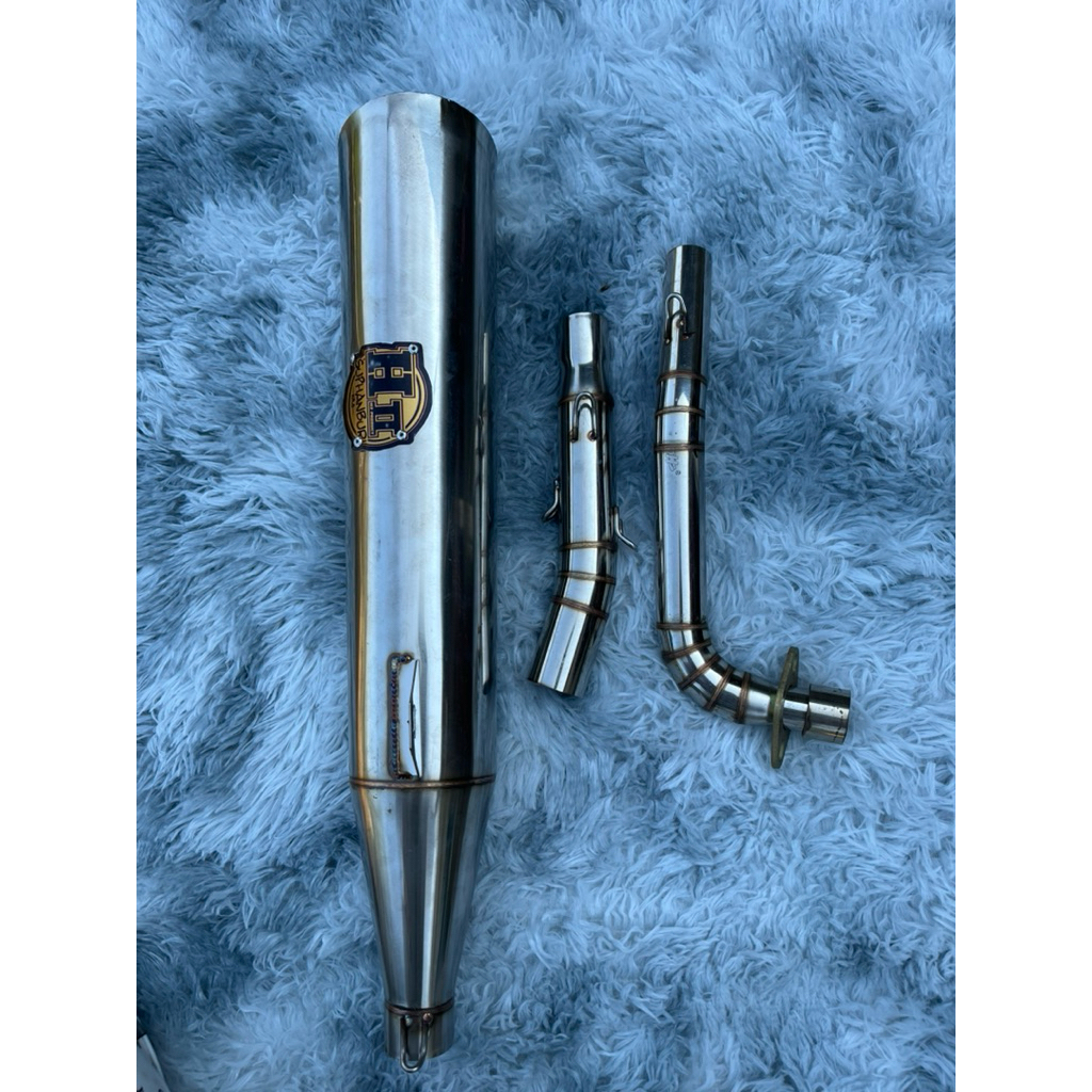 H2 Power Pipe Big Elbow Tri Cut Set for Wave 100-125/ Smash/RS 125 ...