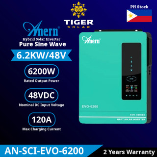 Anern Hybrid Solar Inverter 6KW 48V Hybrid Off Grid Inverter Built in ...