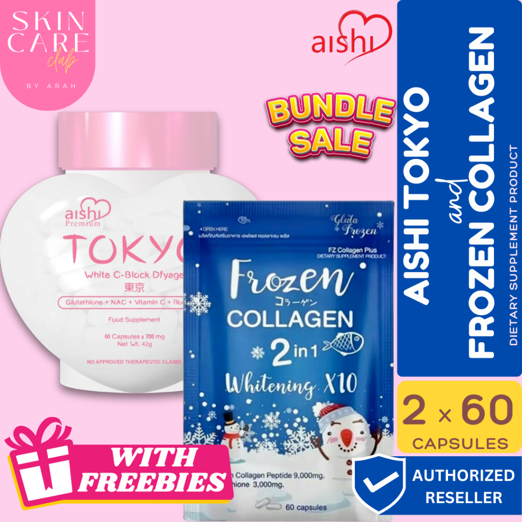 Aishi Tokyo Japan White C-Block Glutathione + Frzen Collagen 2in1 Whitening  x10 | Set of 2