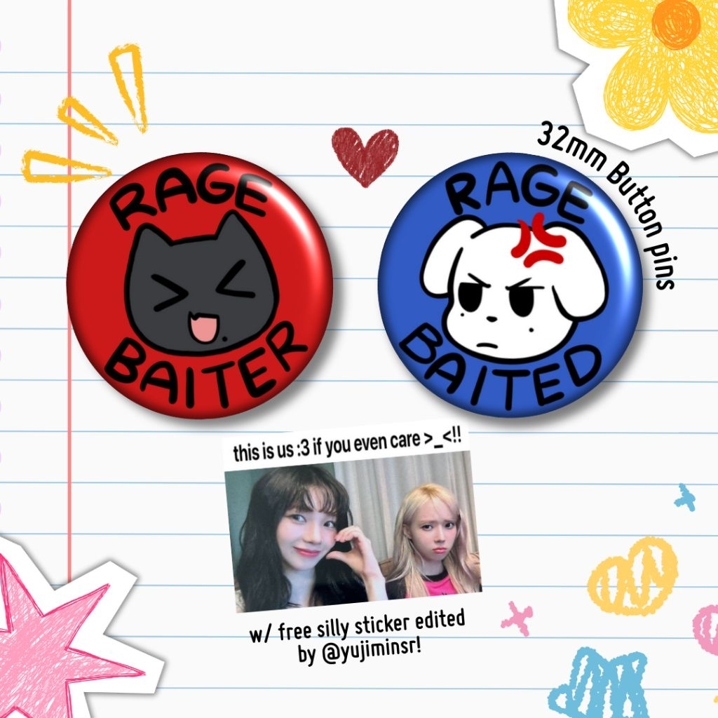 Rage Baiter, Rage Baited Button Pin Set | Shopee Philippines