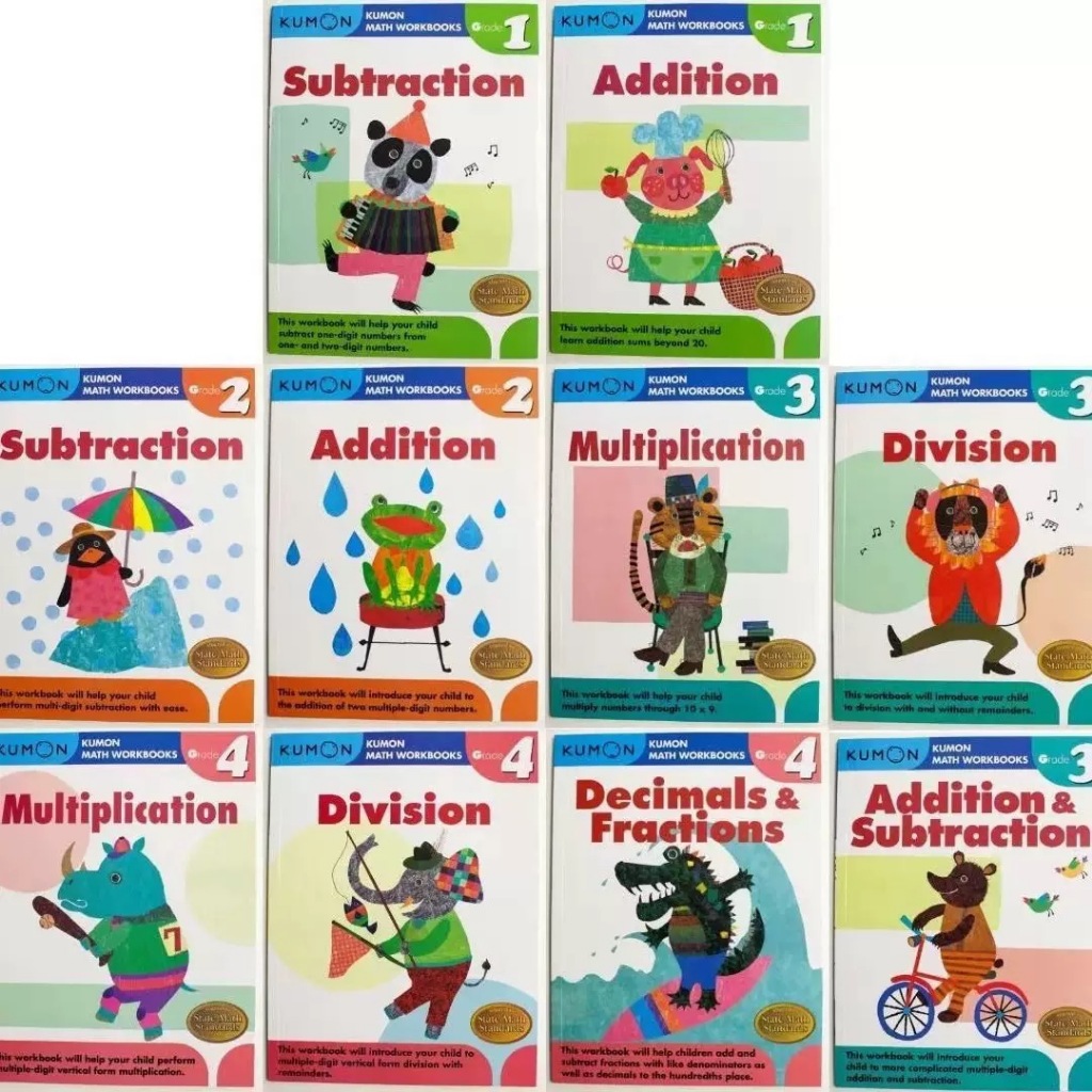 Kumon Math Workbooks Education books Grades 1-4 | Shopee Philippines