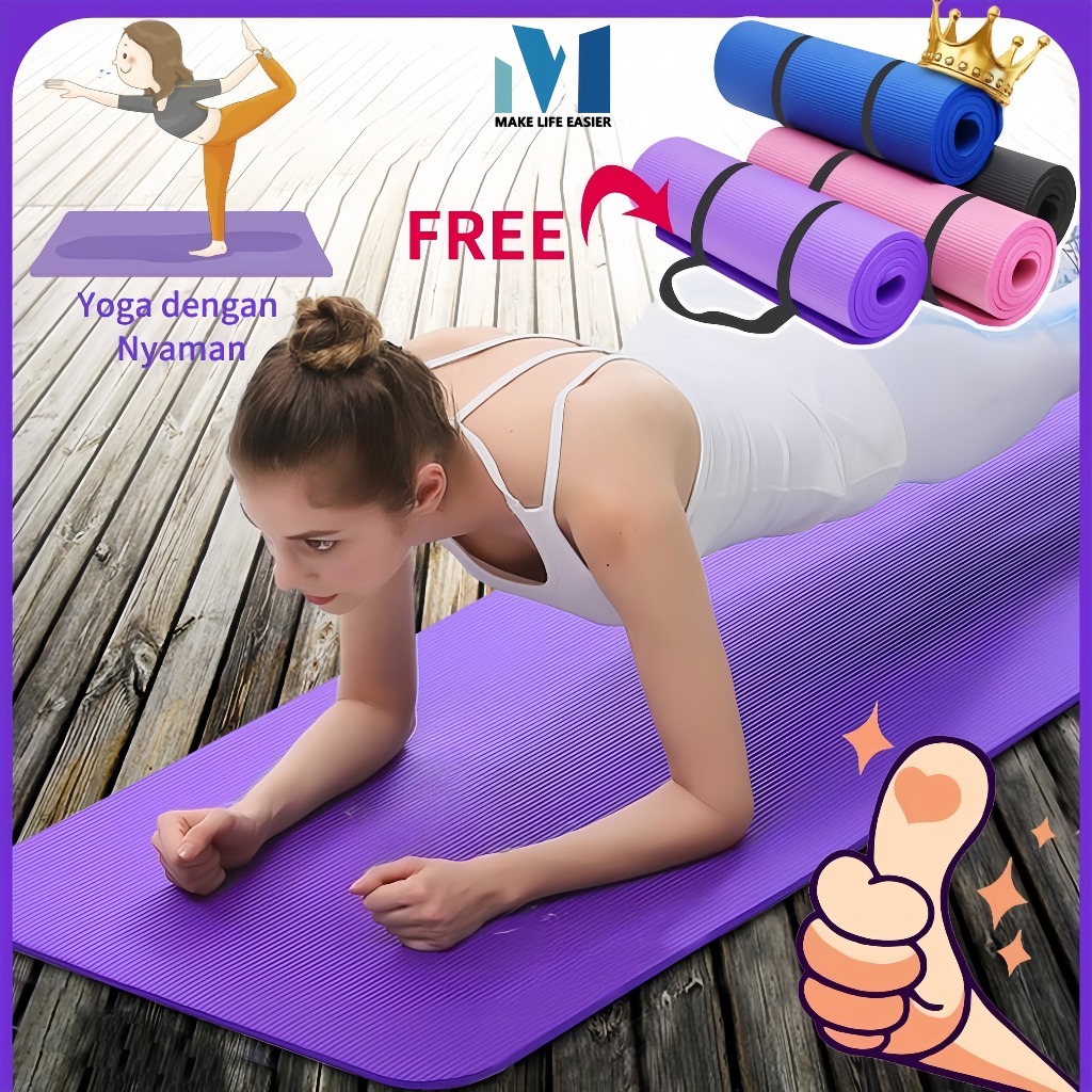 MK 8mm Thick Non Slip Yoga Dance Exercise Mat With Yoga Mat Storage Bag ...