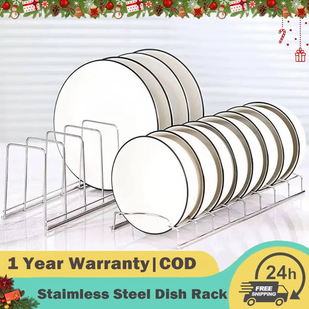 Kitchen Dish Draining Rack Stainless Steel Pot Lid Plate Organizer ...
