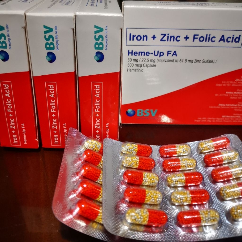 Heme-Up FA iron (in the form of Carbonyl Iron)+ Zinc sulfate, + Folic ...
