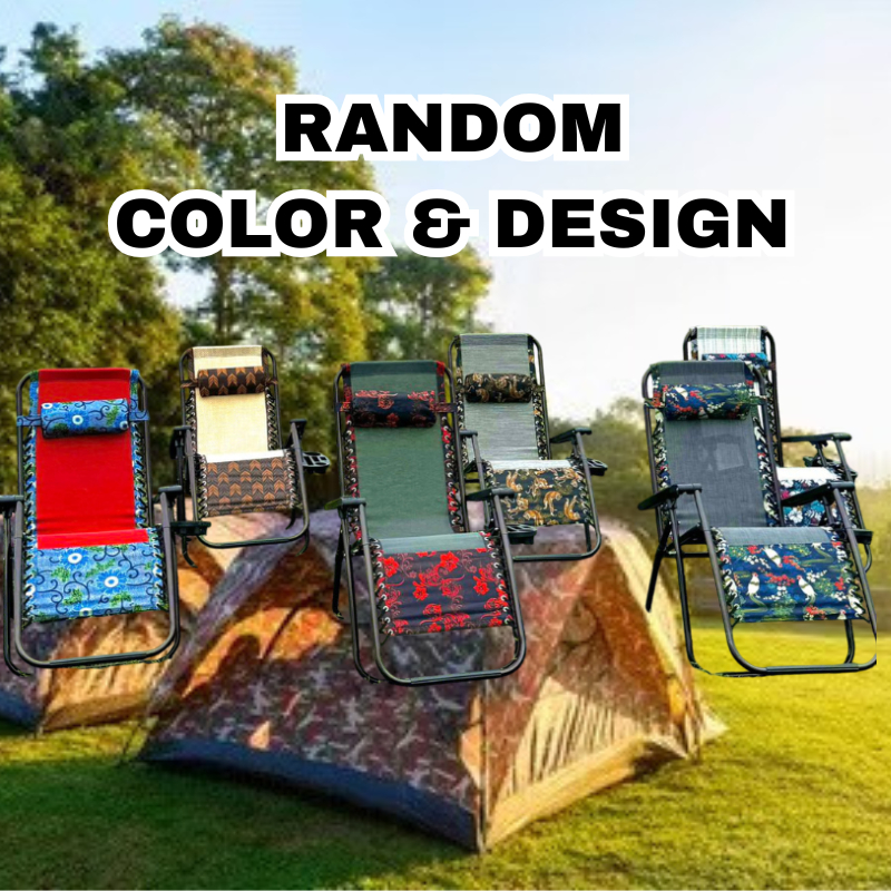Foldable Recliner Chair – Random Color/Design + FREE HEADREST Outdoor ...