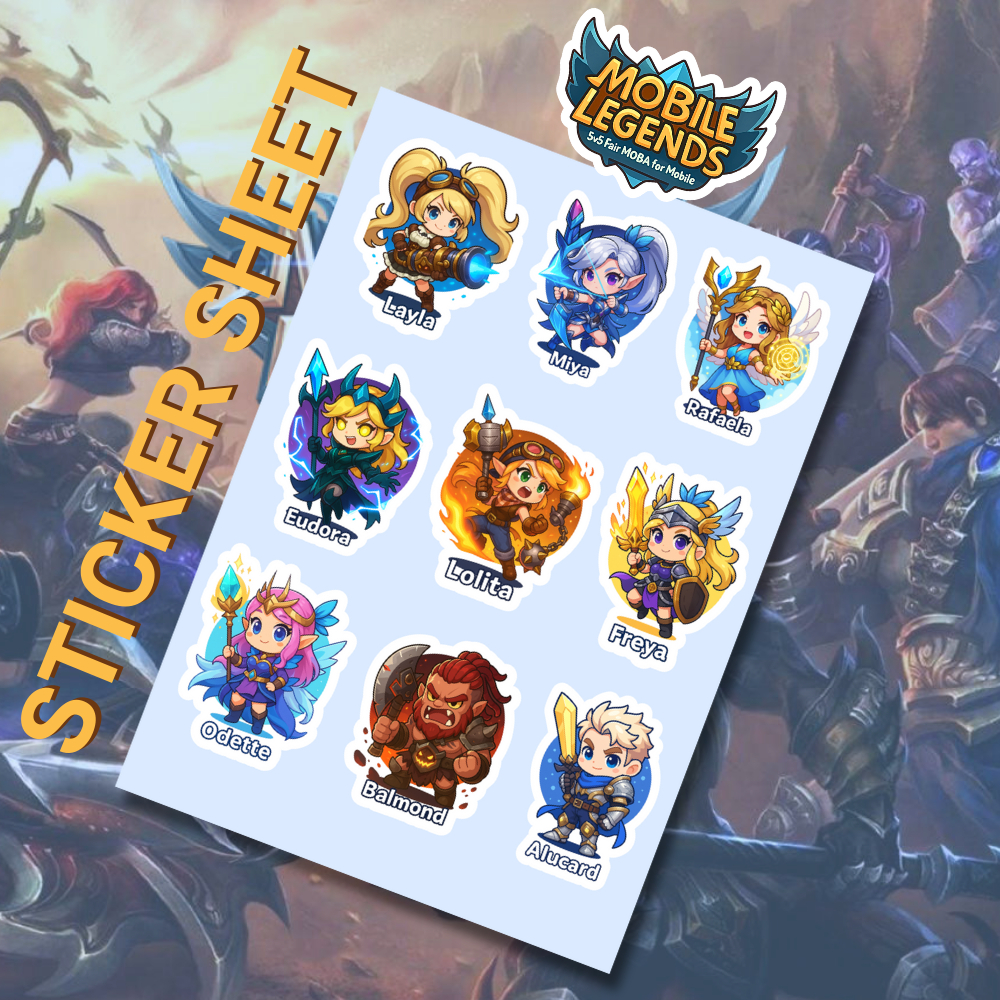 Mobile Legends Chibi Sticker Sheet – Cute MLBB Stickers | Waterproof ...