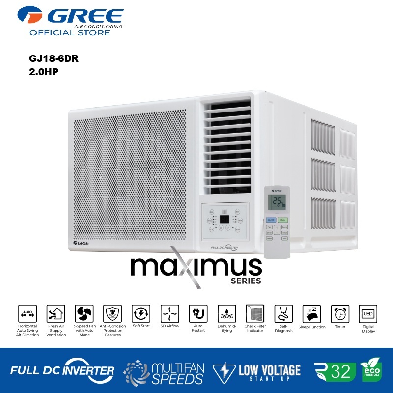 Gree GJ18-6DR 2HP Window Type Full DC Inverter Aircon with Remote ...