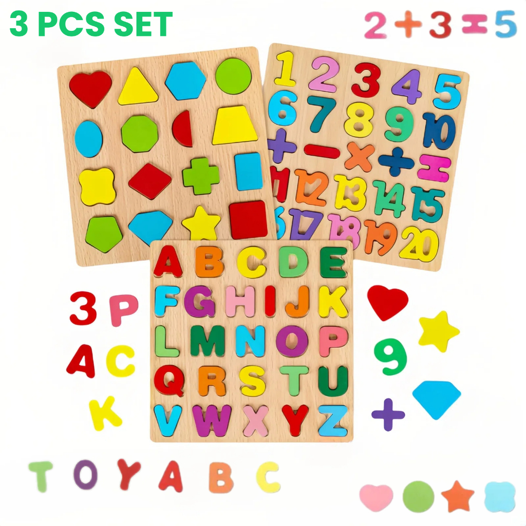 Lion Alphabet Digital Puzzle Wooden Toys Kid Number Letter shape ...