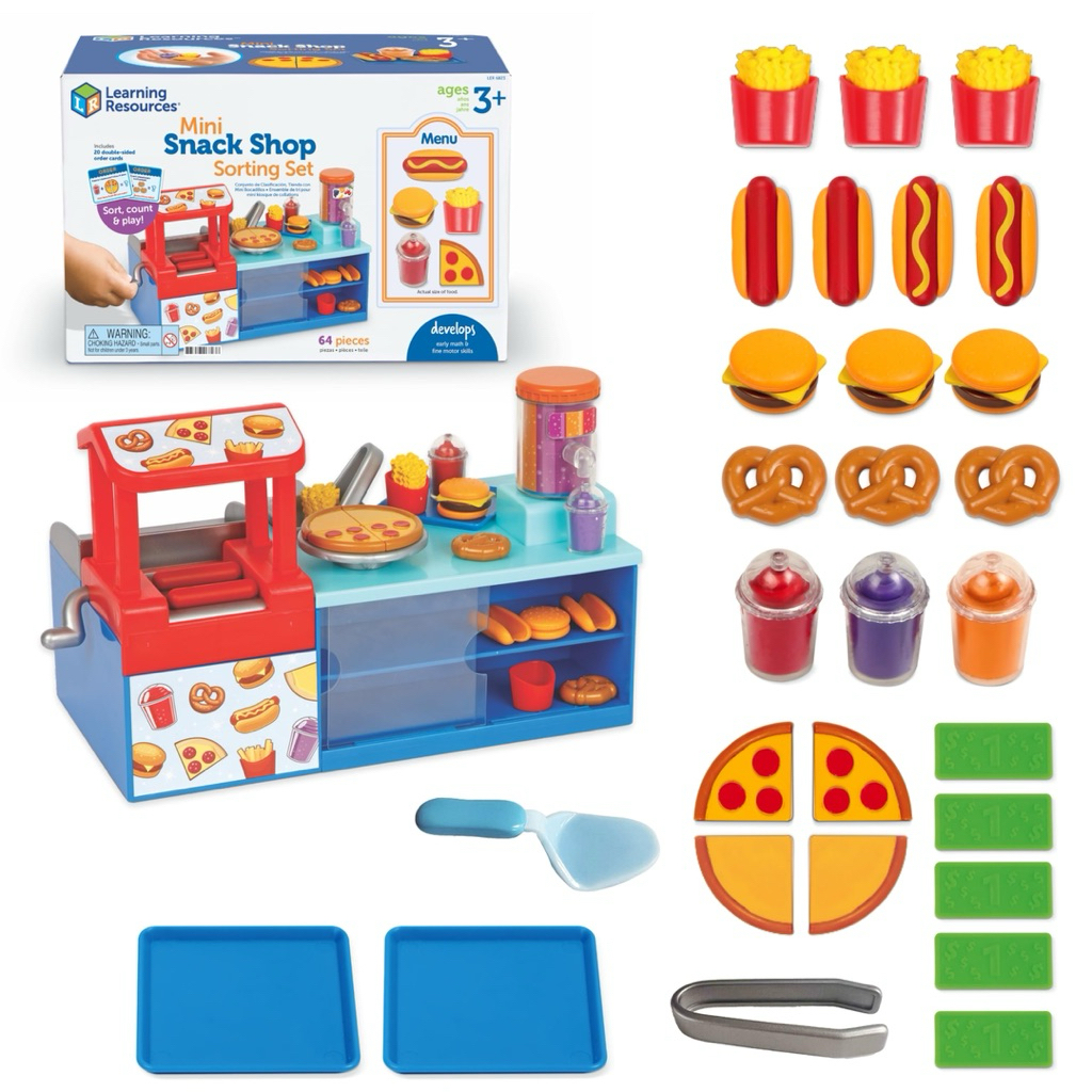 Learning Resources Mini Snack Shop Sorting Set, Play Food Shop, Role ...