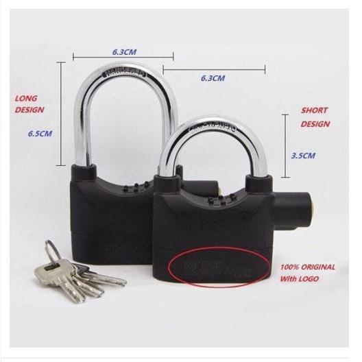 Alarm Padlock for Door/Motor/Bike/Car 110db Anti-Theft Security Lock ...