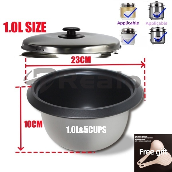 1.0L(5CUPS) With Lid Rice cooker inner pot replancement original non ...