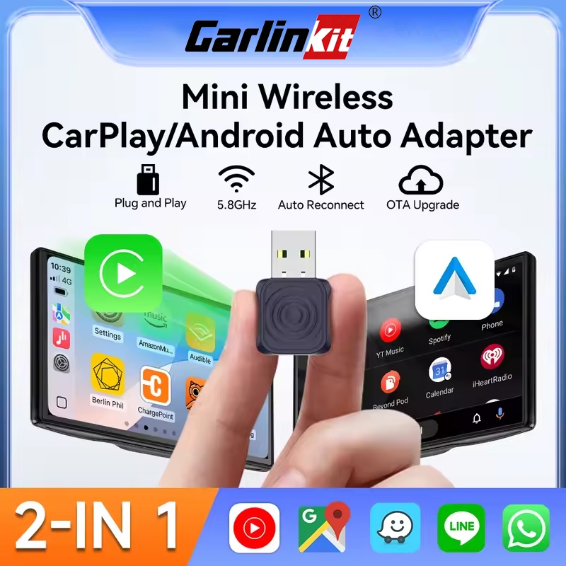 Carlinkit 2 In 1 Mini Ultra Android Auto Wireless Carplay Adapter Wire ...