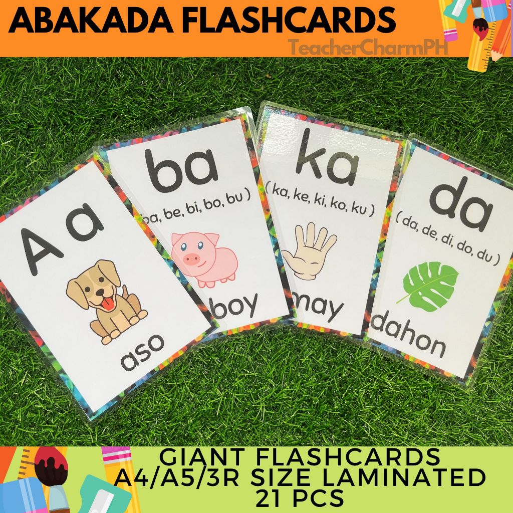ABAKADA GIANT FLASHCARDS Laminated Educational | Shopee Philippines