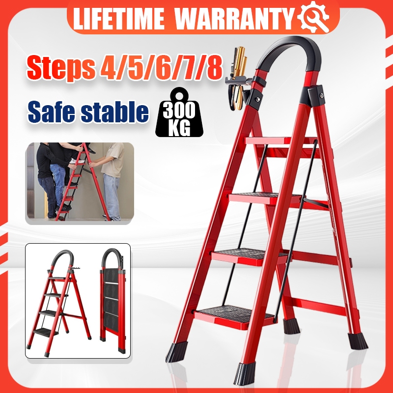 Ladder Foldable Carbon Steel Thicker Ladder 4-8 steps Household ...
