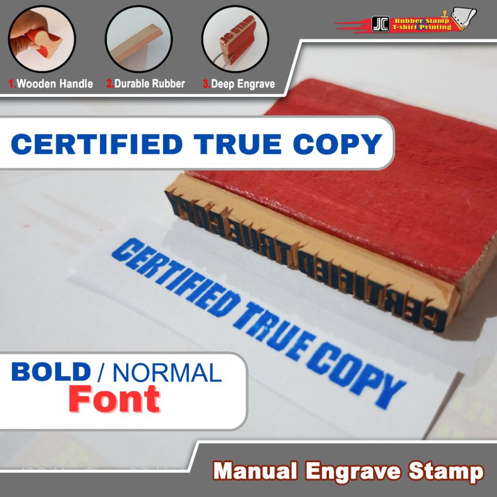 CERTIFIED TRUE COPY STAMP 1 liner .25 x 2.5 inches - 2 liner .45 x 2.5 ...