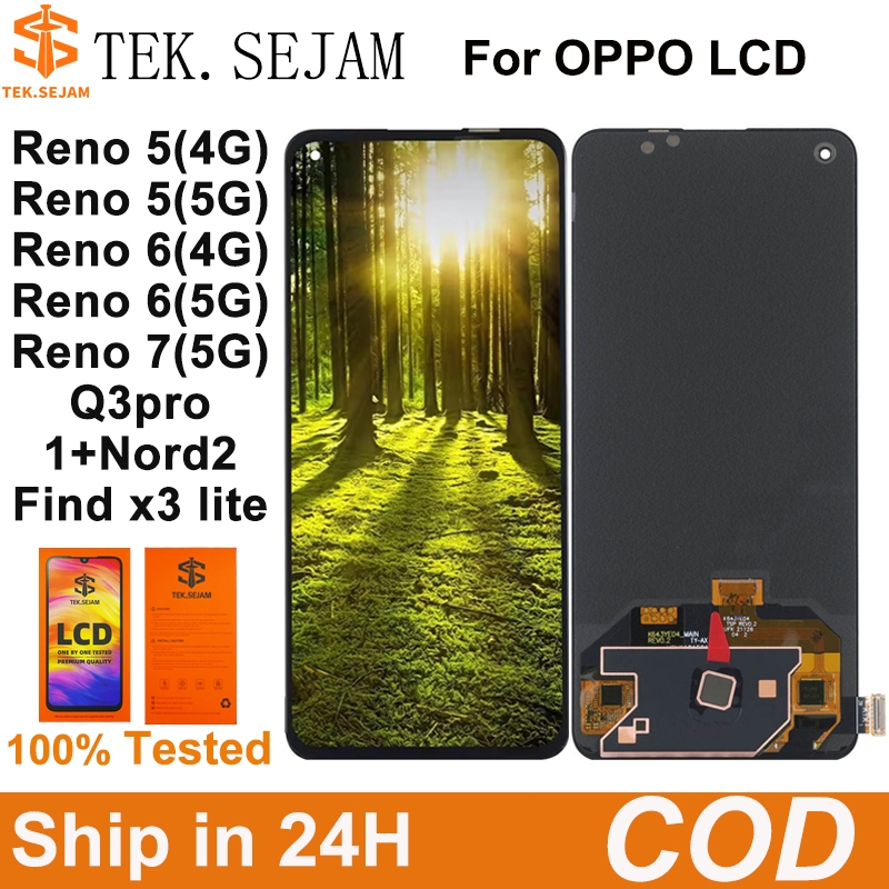 TEK.SEJAM Original LCD For OPPO Reno 5 Reno6/7 find x3 lite LCD Display ...
