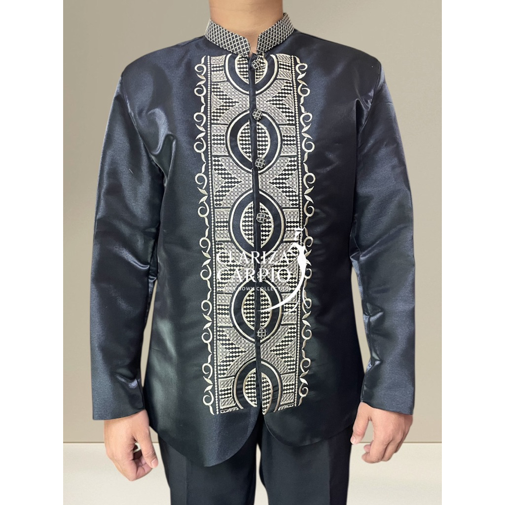 MODERN COAT BARONG ( METALIC GAZAAR FABRIC ) | Shopee Philippines