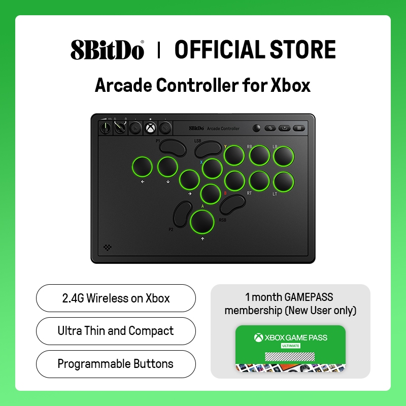 8BitDo All-Button Wireless Arcade Controller for Xbox Series X|S ...