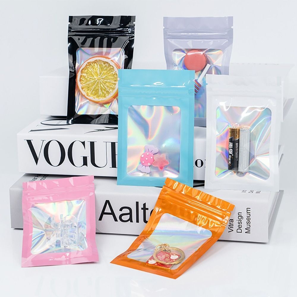 50Pcs Holographic Ziplock Laser Storage Bag kelly | Shopee Philippines