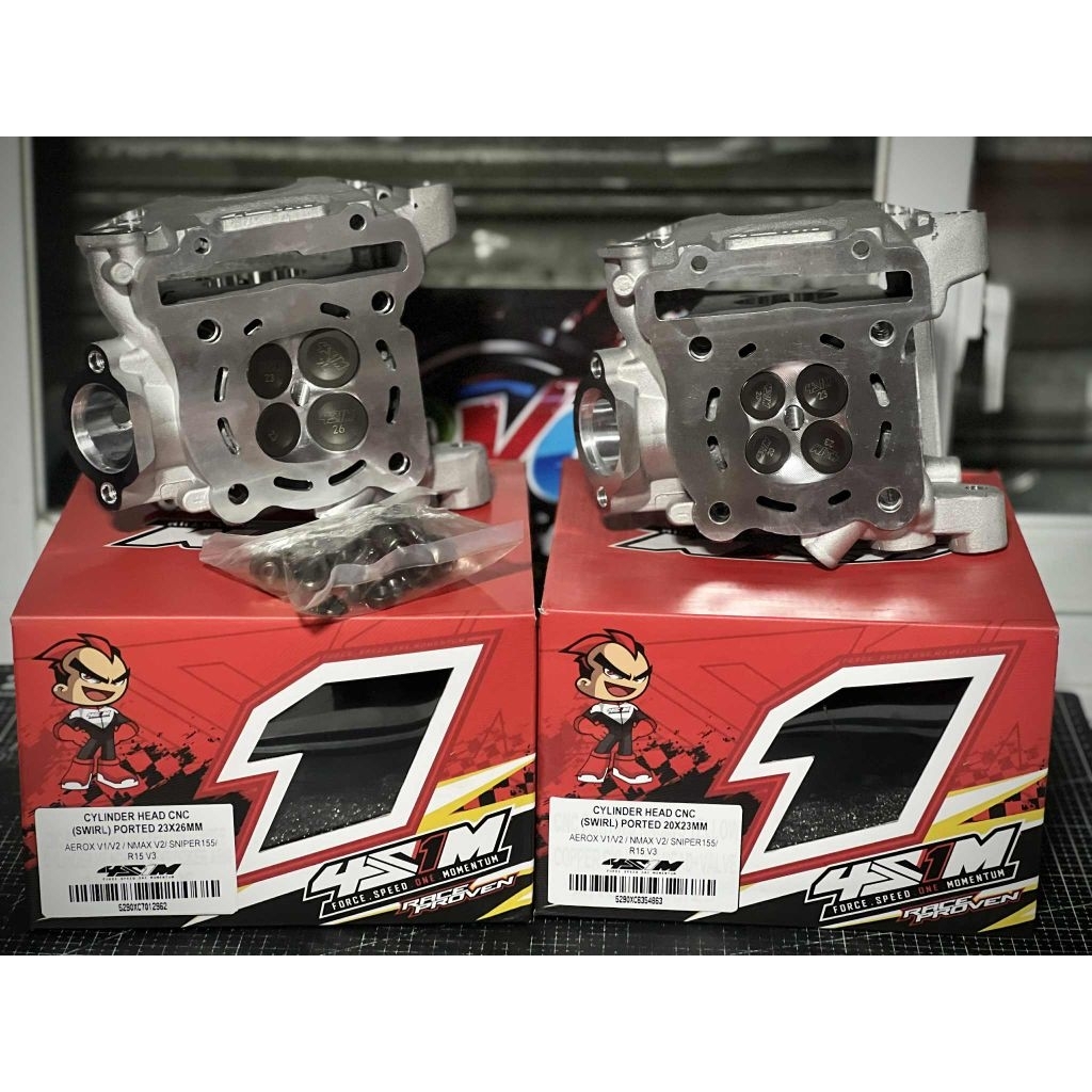 4S1M Cylinder Head CNC (Swirl & Golf) Ported 23x26, 20x23 for Aerox V1 ...