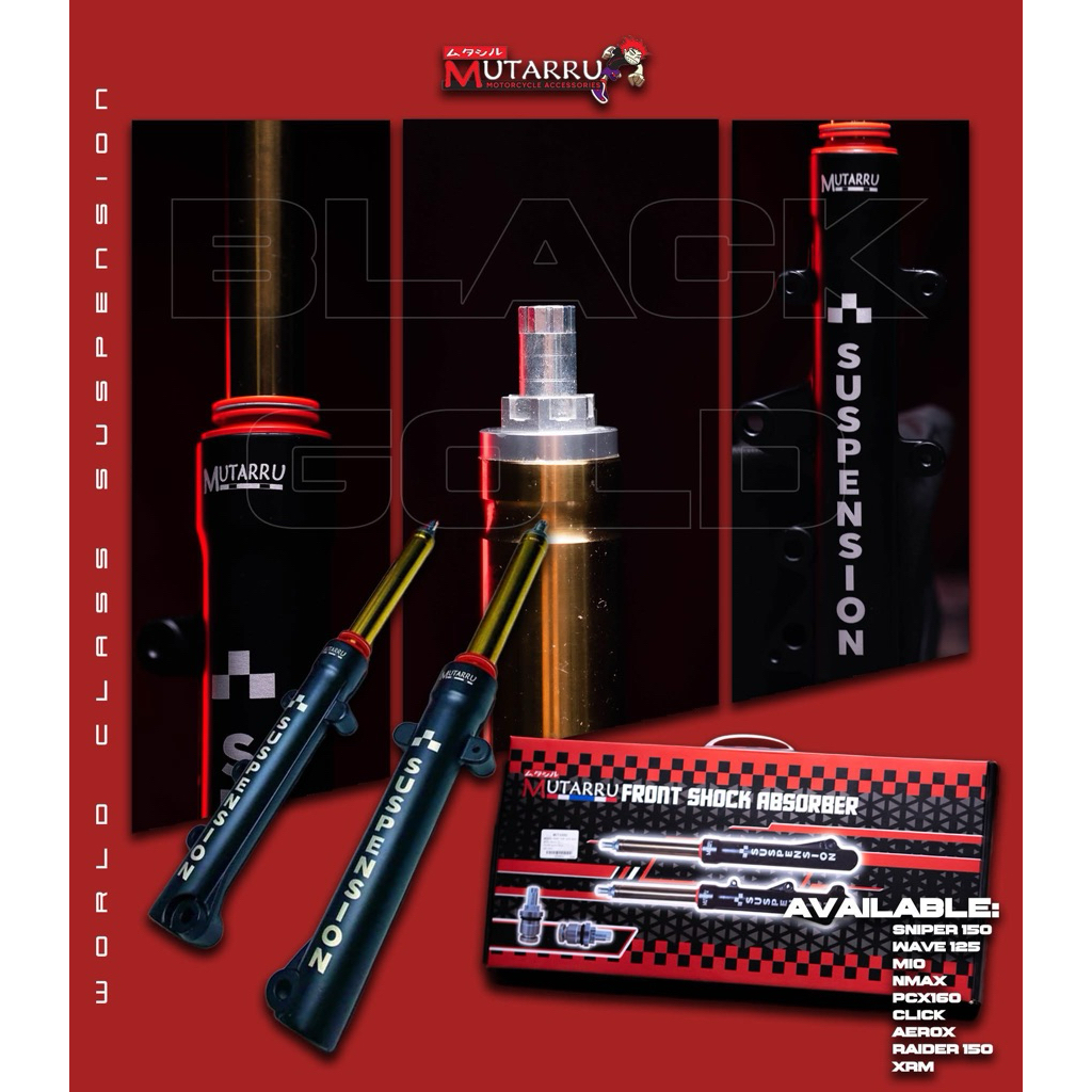 Mutarru Lighten Front Shock Telescopic Assembly Black gold Raider ...