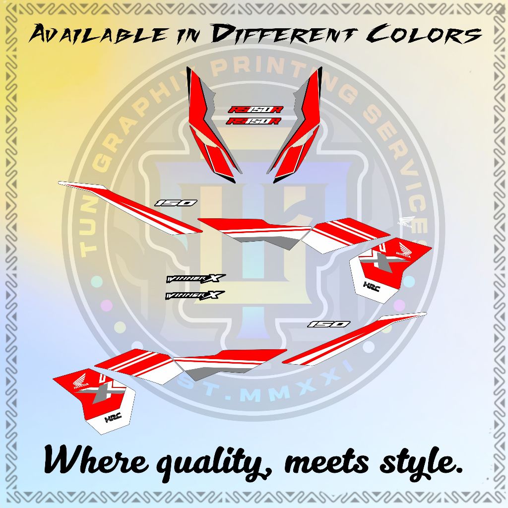 HONDA WINNER X 150 HRC LIMITED EDITION DECALS - PREMIUM LAMINATED ...