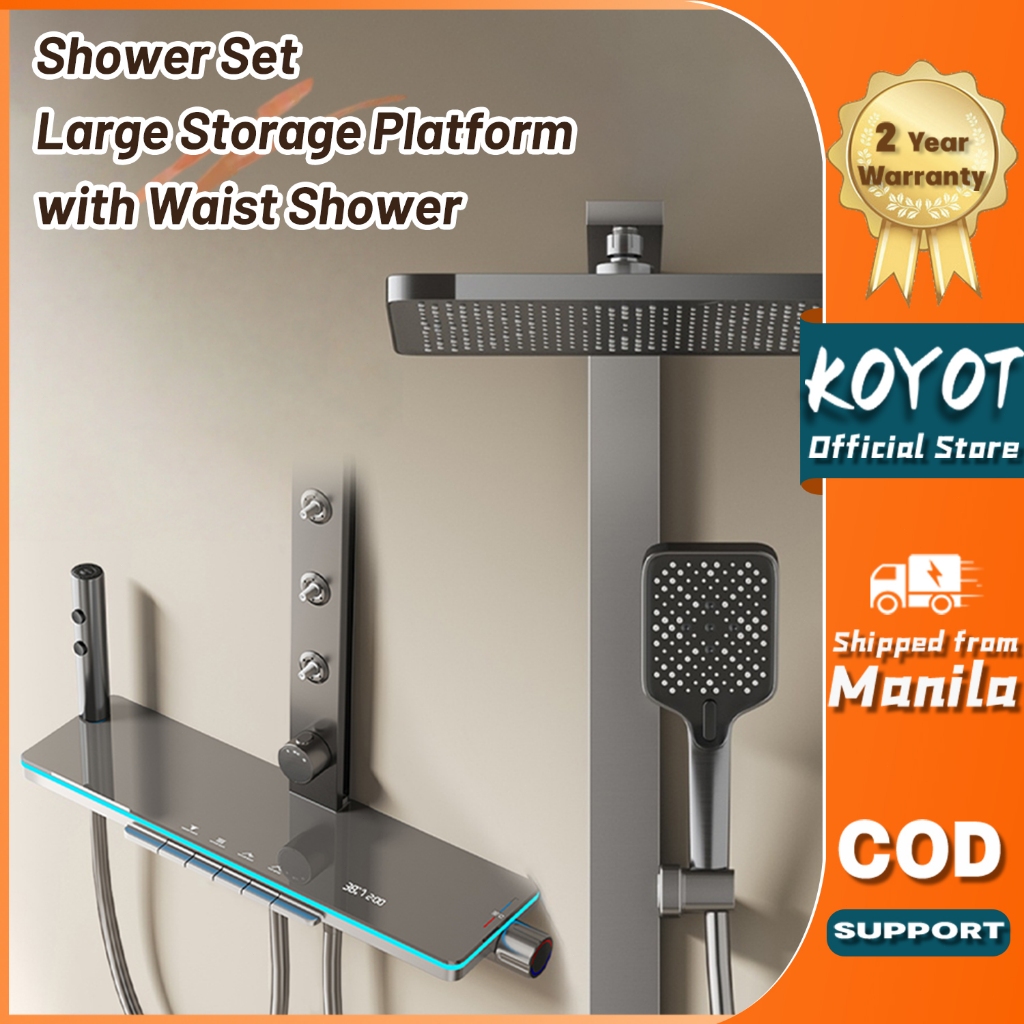 KOYOT Ambient Light Large Storage Platform Shower Set with Waist Shower ...