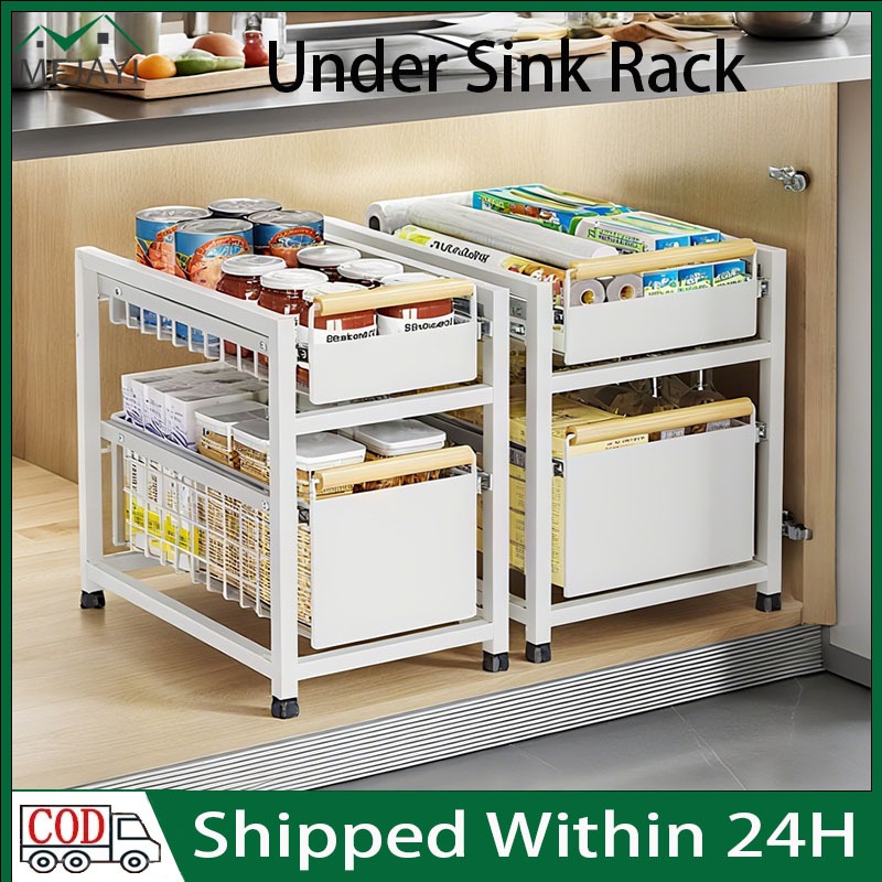 Under Sink Rack Lower Sink Storage Rack Multifunctional Cabinet Kitchen ...