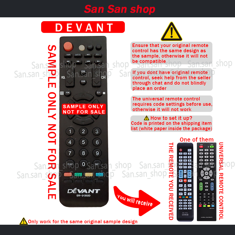 Devant Universal remote control for devant led tv remote na gagana sa ...