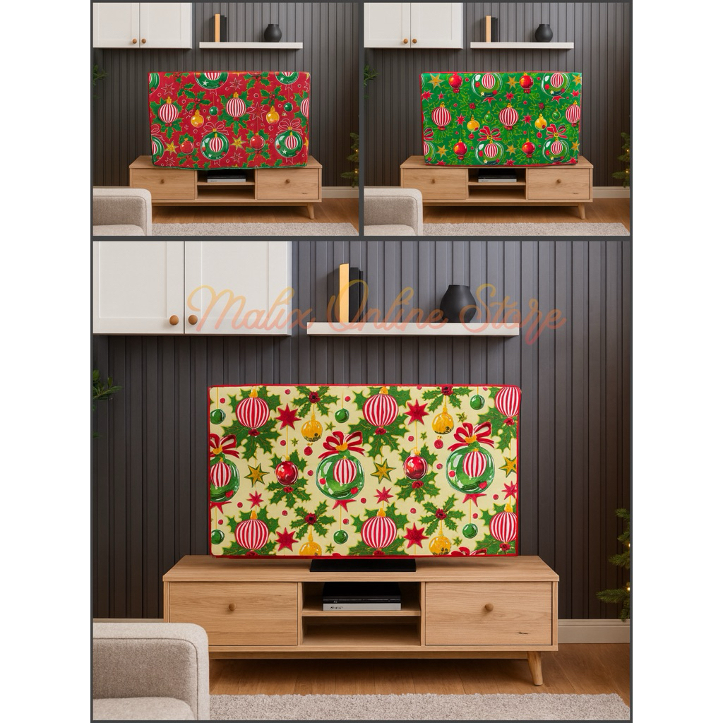 TV Cover Dust Cover Monitor Cover Christmas Balls Design 32 43 50 ...