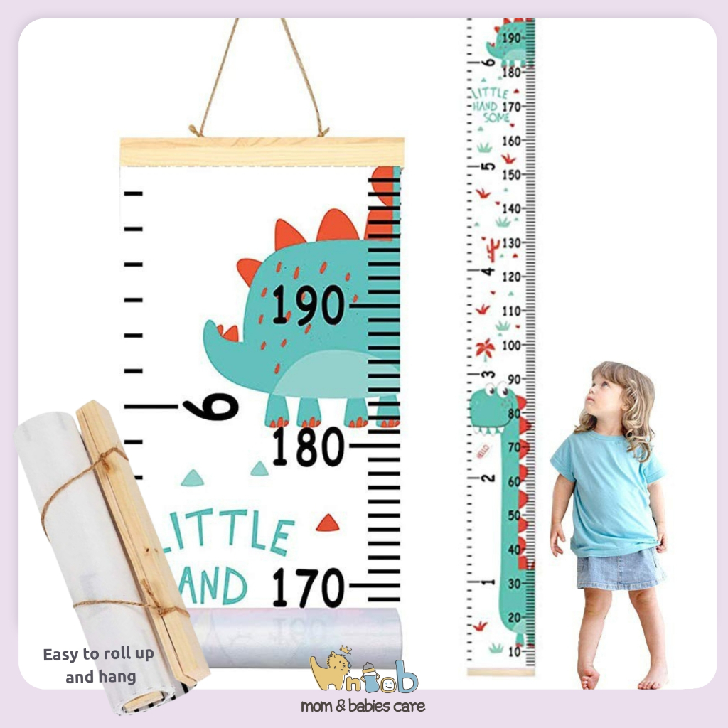 Hntob Baby Kids Canvas Height Measuring Ruler Growth Chart Animals Wall ...
