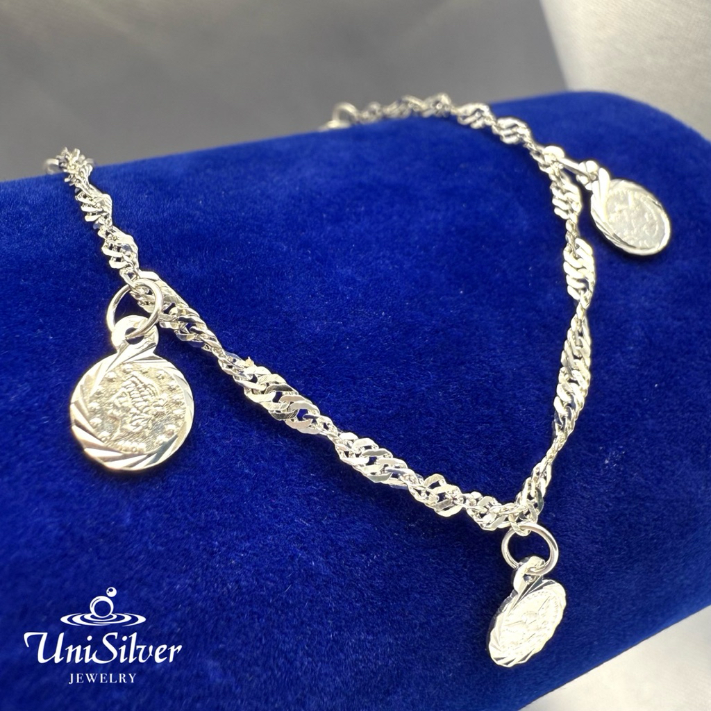 Unisilver 925 Sterling Silver Medallion Charm Kids/Baby Bracelet (BB153 ...