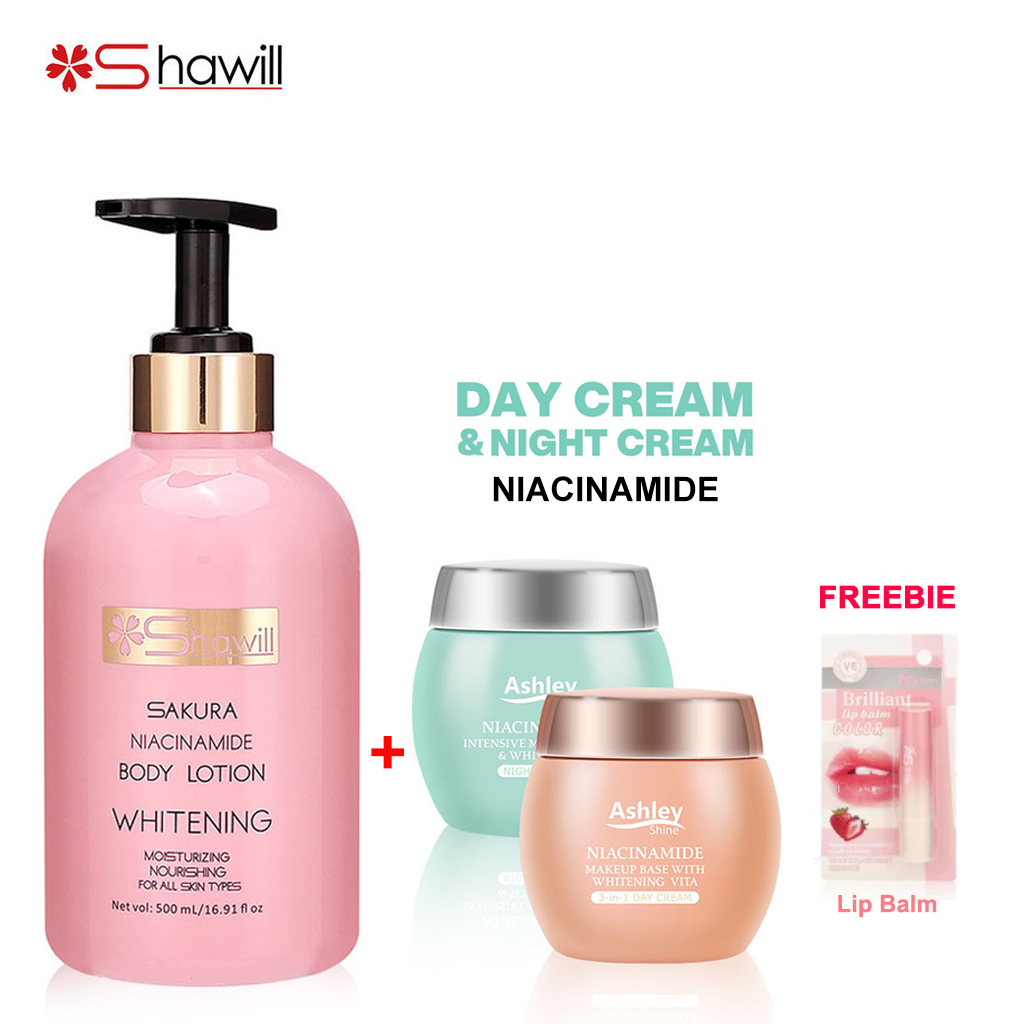 Shawill Sakura Niacinamide Body Lotion And Day Cream+Night Cream ...