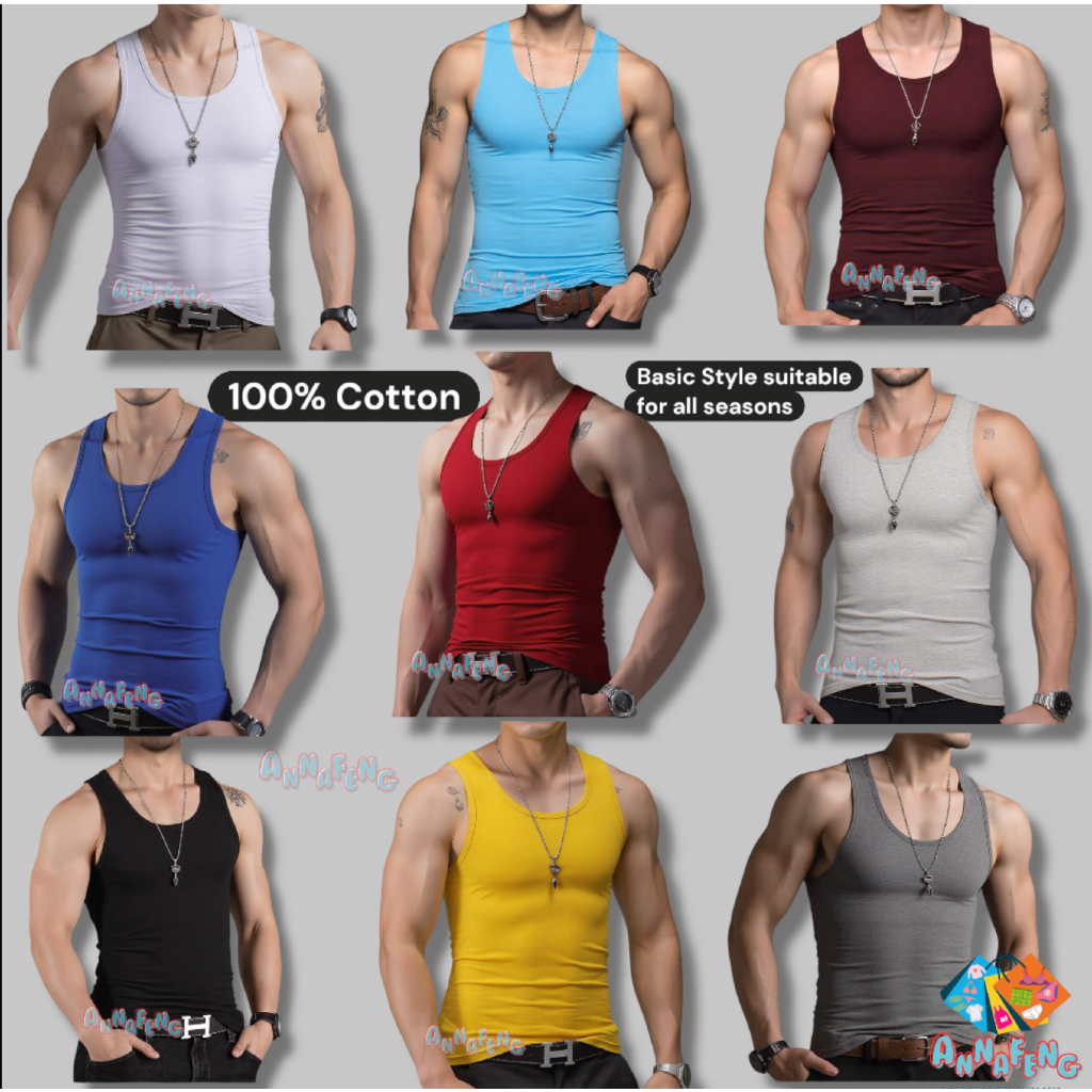 Mens Sando For Adult Tank Top Plain Sports Gym Fitness Cotton ...