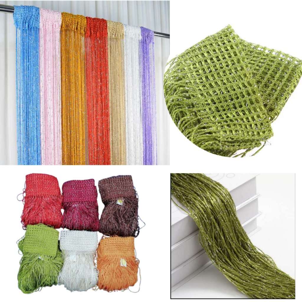 String Curtain With Glitters Sinulid Curtain Multi-purpose Beaded ...