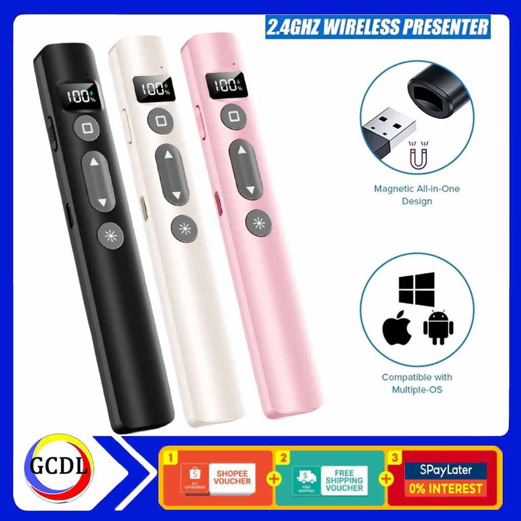 2.4G Rechargeable Wireless PowerPoint Presenter Clicker With Laser ...