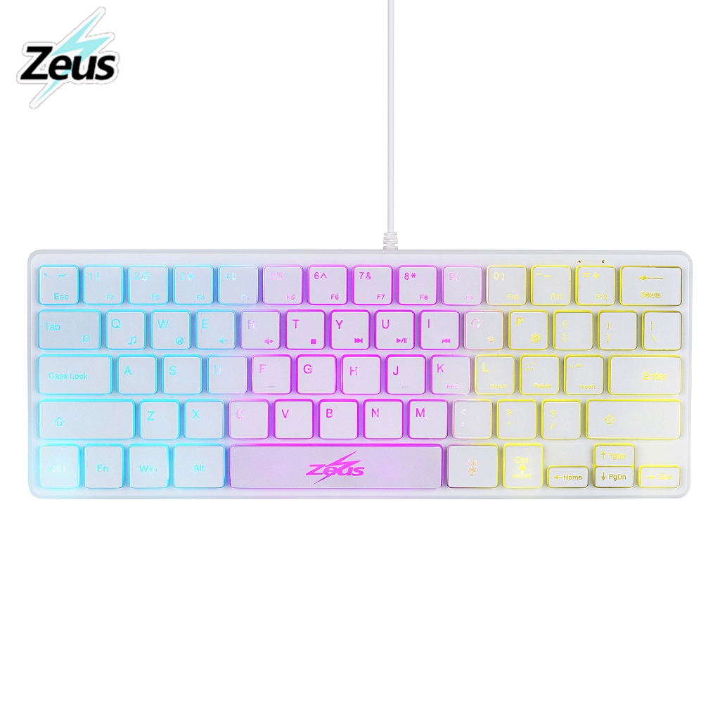 Zeus Z-988 64 Keys Ultra-thin Wired Gaming Keyboard RGB Luminated ...