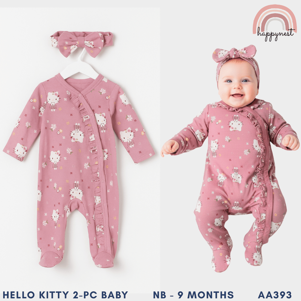 Hello Kitty Baby Footed Romper NB–3–6–9 Months Soft Cotton AA392 ...