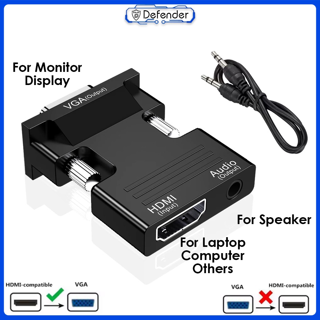 Def HDMI to VGA Adapter Converter,hdmi vga Adapter Suitable For Monitor ...