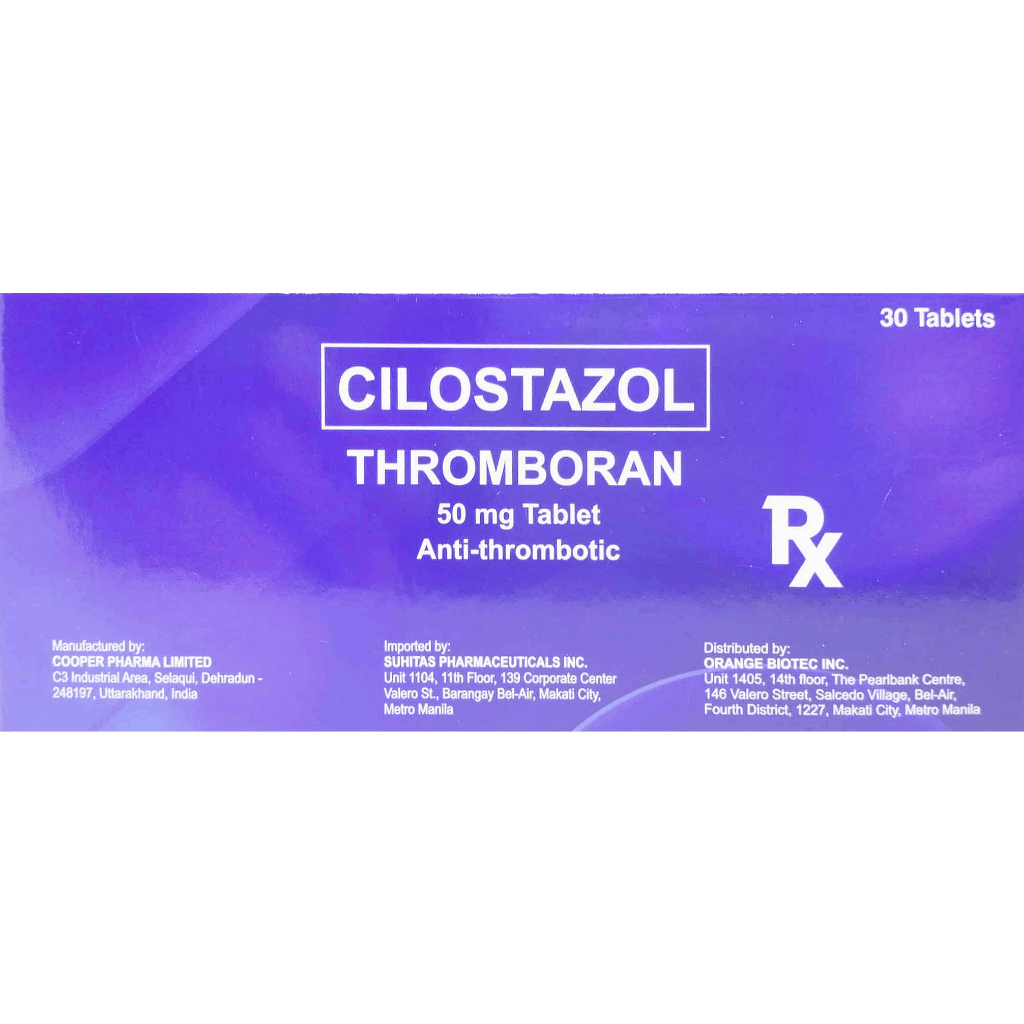 THROMBORAN CILOSTAZOL 50MG 30'S cls trmb hpco | Shopee Philippines