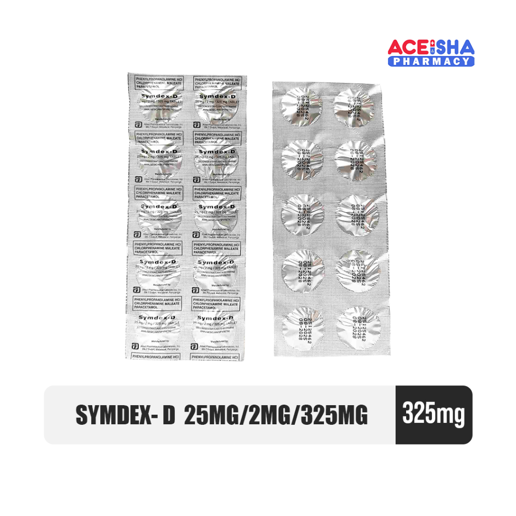 SYMDEX-D 325mg Tablet - Phenylpropanolamine + Chlorphenamine ...